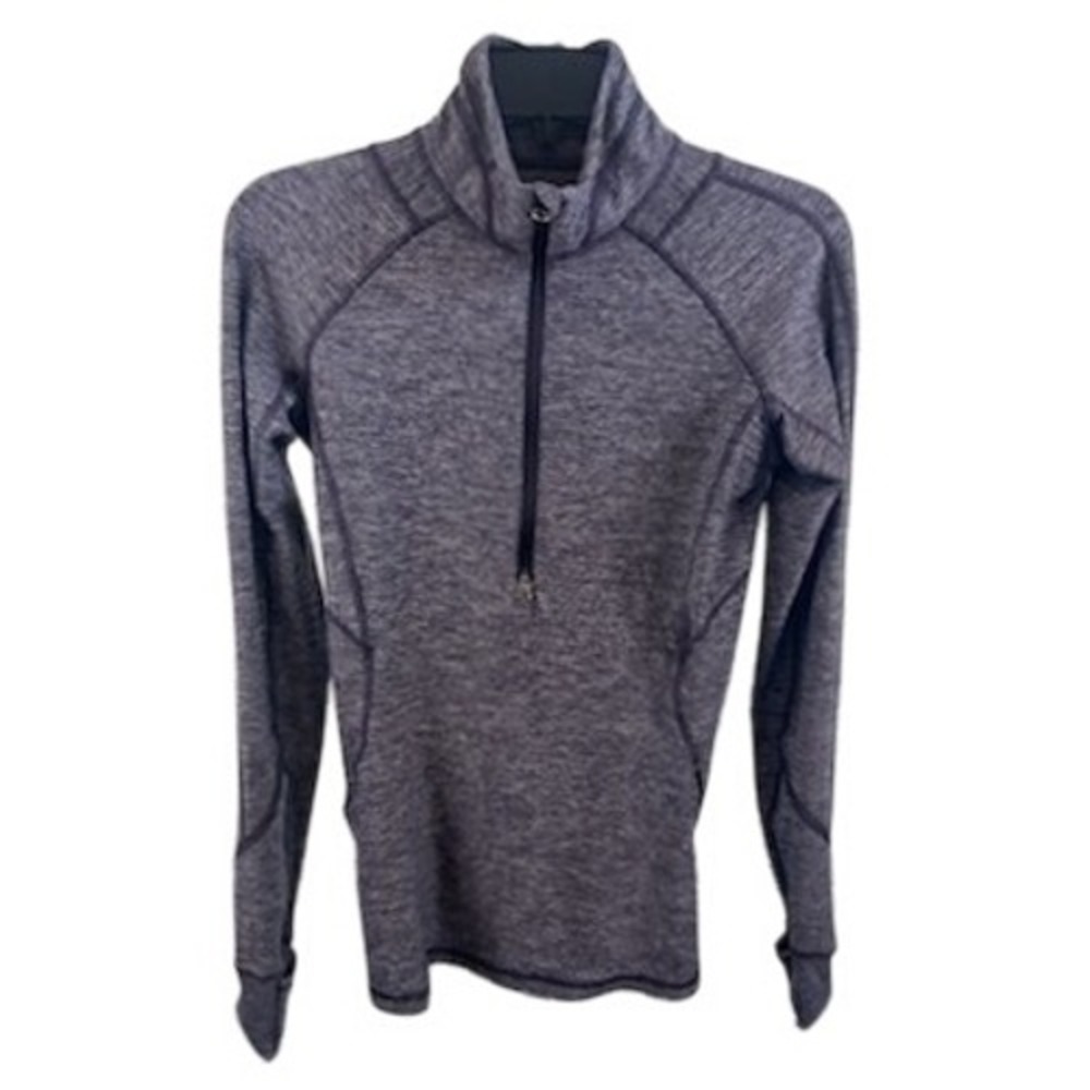Lululemon Heathered Gray Half Zip Long Sleeve Athletic Top Size 6